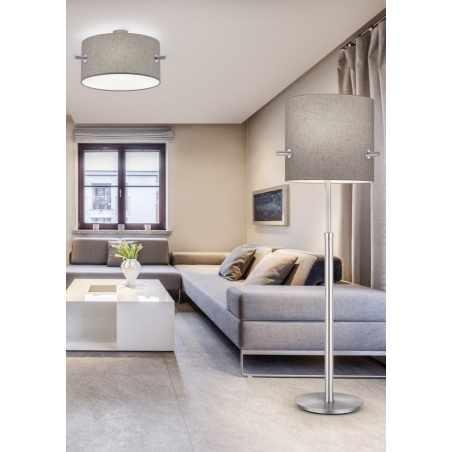 Camden grey floor lamp with shade Trio