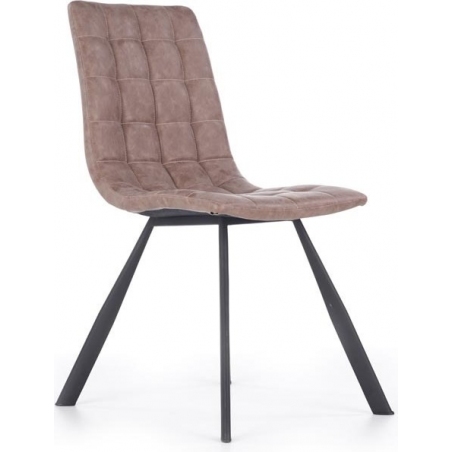 Krzesło pikowane z ekoskóry Torro K280 Brązowe Halmar