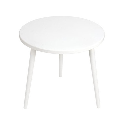 Crystal White 47 white round coffee table Moon Wood