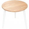 Natural 47 beech&amp;white wooden round coffee table Moon Wood