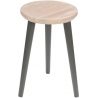 Scandi White 54 whitewash oak&amp;graphite wooden stool Moon Wood