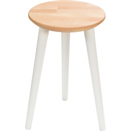 Natural 47 beech&amp;white wooden stool Moon Wood