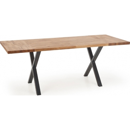 Stół z drewna dębowego loftowy Apex 140x85 Czarny Halmar