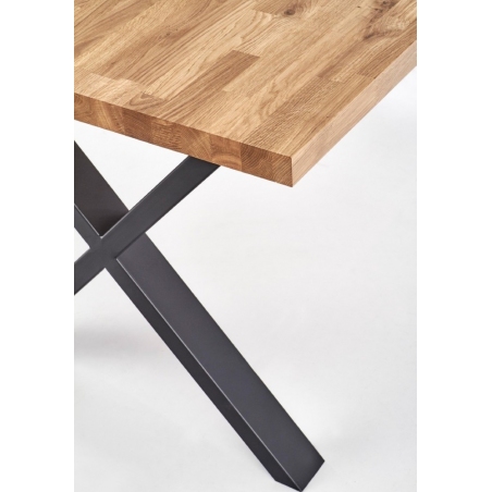 Stół z drewna dębowego loftowy Apex 140x85 Czarny Halmar