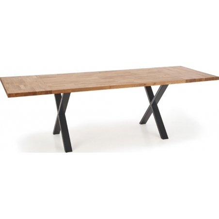 Stół z drewna dębowego loftowy Apex 160x90 Czarny Halmar