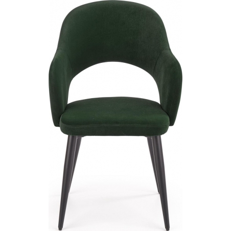 Krzesło welurowe z podłokietnikami K364 Ciemno zielone Halmar