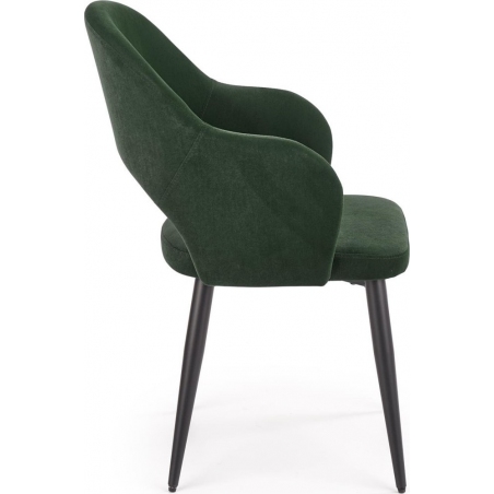 K364 dark green velvet chair with armrests Halmar