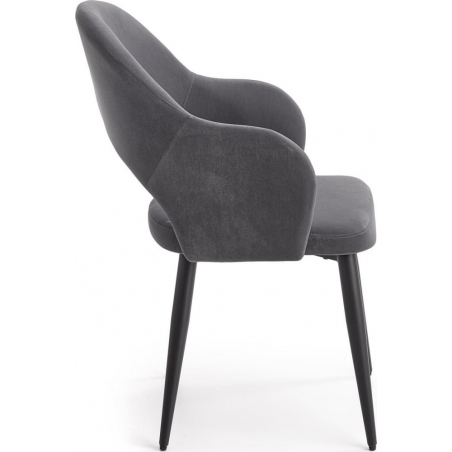 K364 grey velvet chair with armrests Halmar