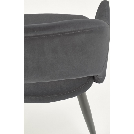 K364 grey velvet chair with armrests Halmar