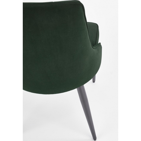 Krzesło welurowe pikowane K365 Ciemno zielone Halmar