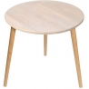 Scandi White 47 whitewash oak&amp;oak wooden round coffee table Moon Wood