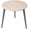 Scandi White 47 whitewash oak&amp;graphite wooden round coffee table Moon Wood