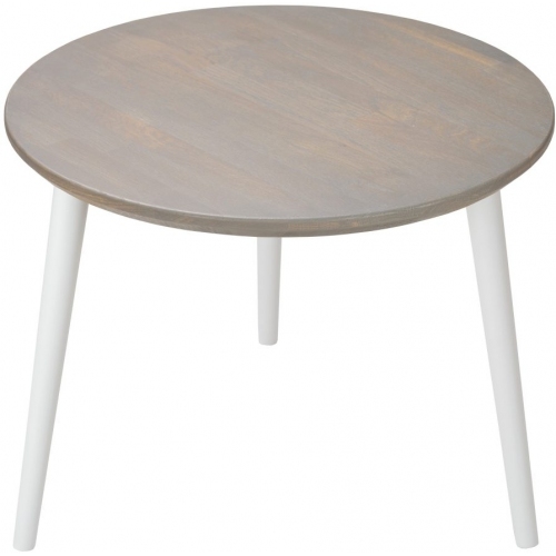 Scandi Gray 54 grey oak&amp;grey wooden round coffee table Moon Wood