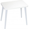Stylowy Skandynawski stolik prostokątny Crystal White 54 Biały/Szary Moon Wood do salonu.
