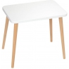 Stylowy Skandynawski stolik prostokątny Crystal White 54 Biały/Buk Moon Wood do salonu.