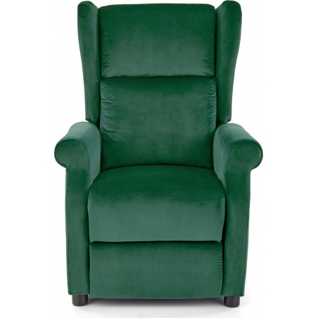 Designerski Fotel welurowy Agustin II Velvet Ciemno zielony Halmar do salonu i sypialni.