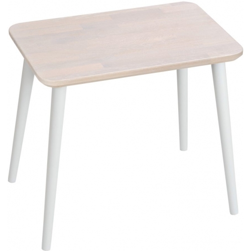 Stylowy Skandynawski stolik prostokątny Scandi White 47 Dąb bielony/Szary Moon Wood do salonu.