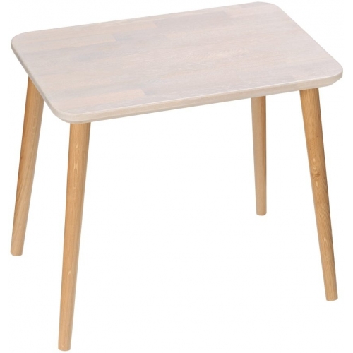 Stylowy Skandynawski stolik prostokątny Scandi White 47 Dąb bielony/Dąb Moon Wood do salonu.