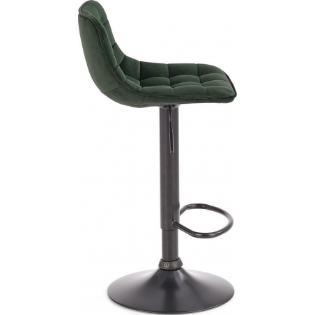 H-95 dark green adjustable velvet bar stool with back rest Halmar