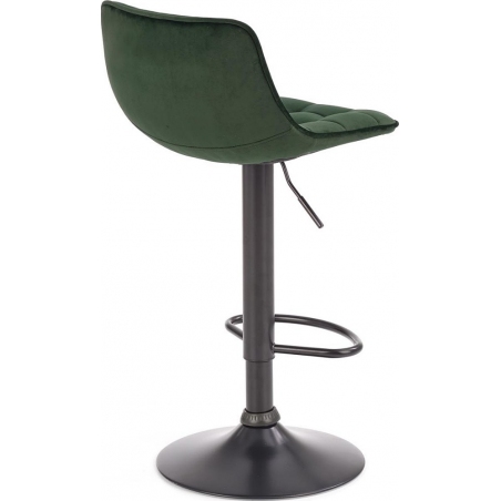 H-95 dark green adjustable velvet bar stool with back rest Halmar