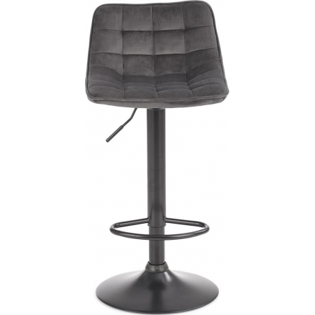 H-95 grey adjustable velvet bar stool with back rest Halmar