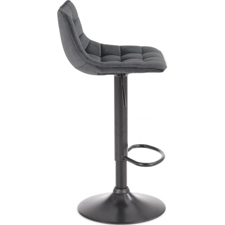 H-95 grey adjustable velvet bar stool with back rest Halmar