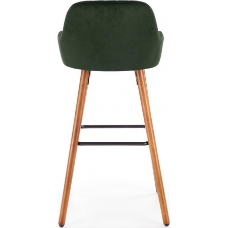 Krzesło barowe welurowe z oparciem H-93 75 ciemno zielone Halmar