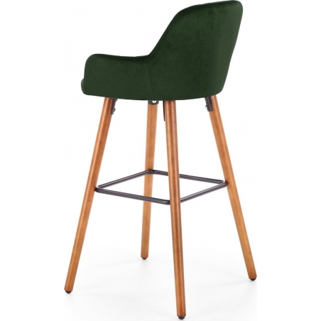 H-93 75 dark green velvet bar chair with wooden legs Halmar