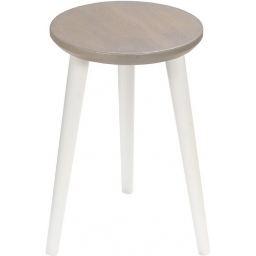 Scandi Gray 47 grey oak&amp;white wooden stool Moon Wood