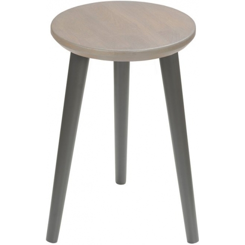 Scandi Gray 47 grey oak&amp;graphite wooden stool Moon Wood