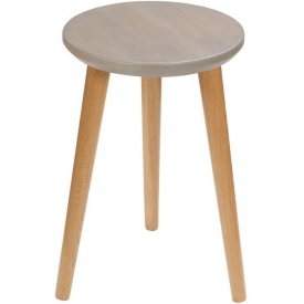 Scandi Gray 47 grey oak&amp;oak wooden stool Moon Wood