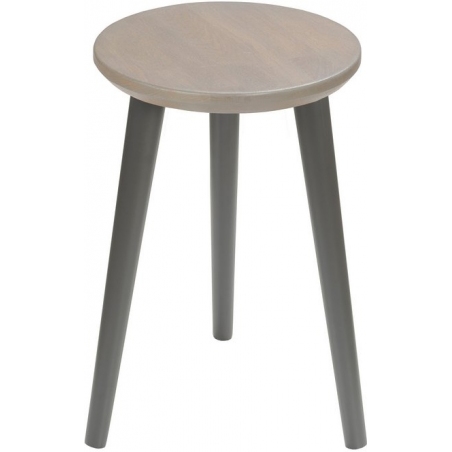 Scandi Gray 54 grey oak&amp;graphite wooden stool Moon Wood