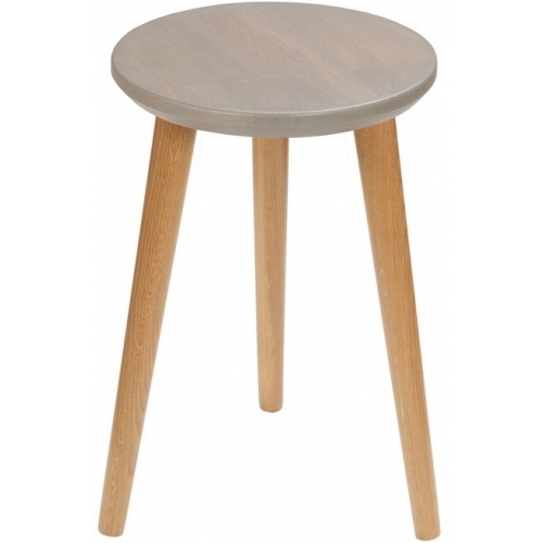 Scandi Gray 54 grey oak&amp;oak wooden stool Moon Wood