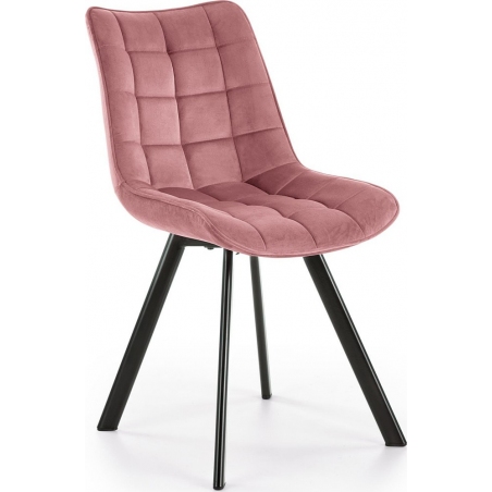 Krzesło welurowe pikowane K332 różowe Halmar