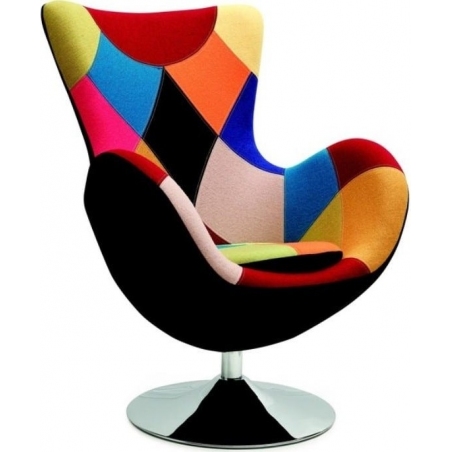 Butterfly Patchwork multicolour swivel armchair Halmar