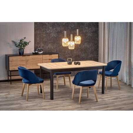 Stół rozkładany loft Florian 160x90cm dąb artisan/czarny Halmar