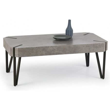 Emily 110x60 concrete&amp;black industrial coffee table Halmar