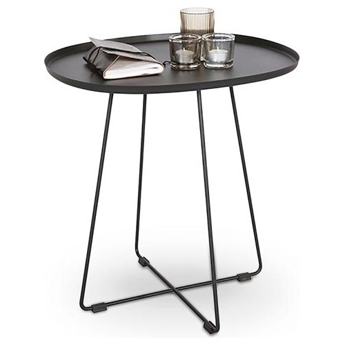 Tina 50 black tray metal coffee table Halmar