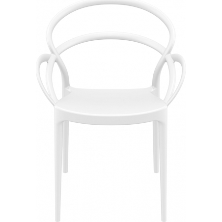Mila white plastic chair with armrests Siesta
