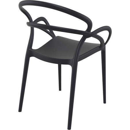 Krzesło plastikowe z podłokietnikami Mila Czarne Siesta