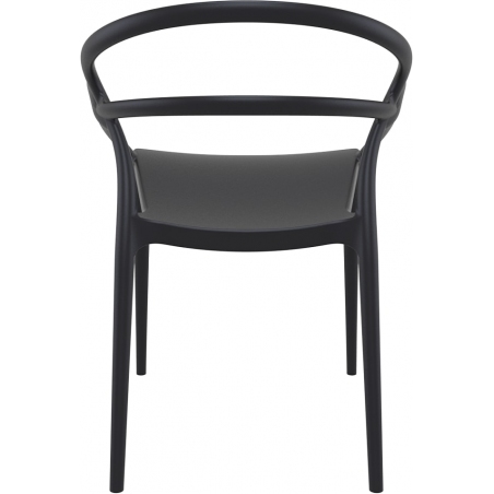 Mila black plastic chair with armrests Siesta