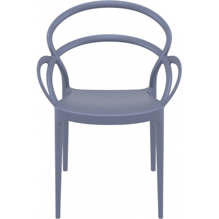 Krzesło plastikowe z podłokietnikami Mila Ciemno szare Siesta