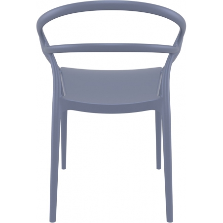 Krzesło plastikowe z podłokietnikami Mila Ciemno szare Siesta