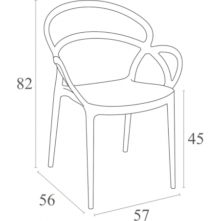 Krzesło plastikowe z podłokietnikami Mila Beżowe Siesta