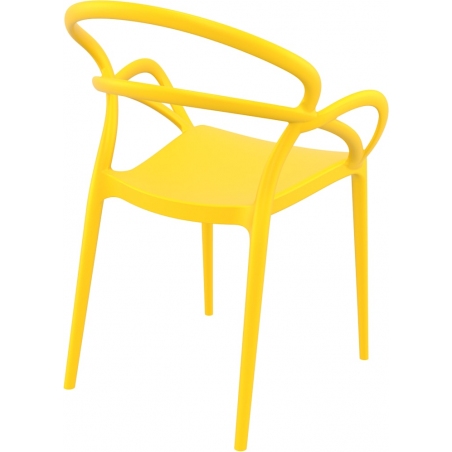 Krzesło plastikowe z podłokietnikami Mila Żółte Siesta