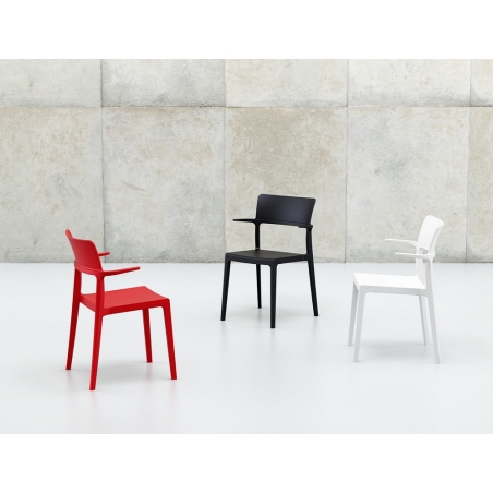 Krzesło plastikowe z podłokietnikami Plus Czerwone Siesta