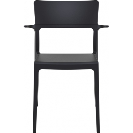 Plus black plastic chair with armrests Siesta