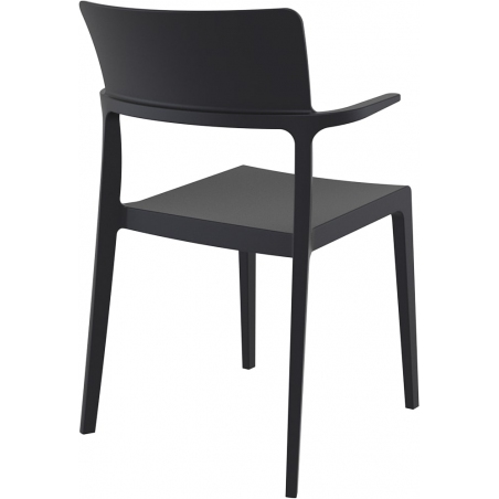 Krzesło plastikowe z podłokietnikami Plus Czarne Siesta