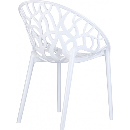 Crystal white openwork modern chair Siesta