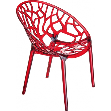 Krzesło ażurowe Crystal Czerwony przeźroczysty Siesta